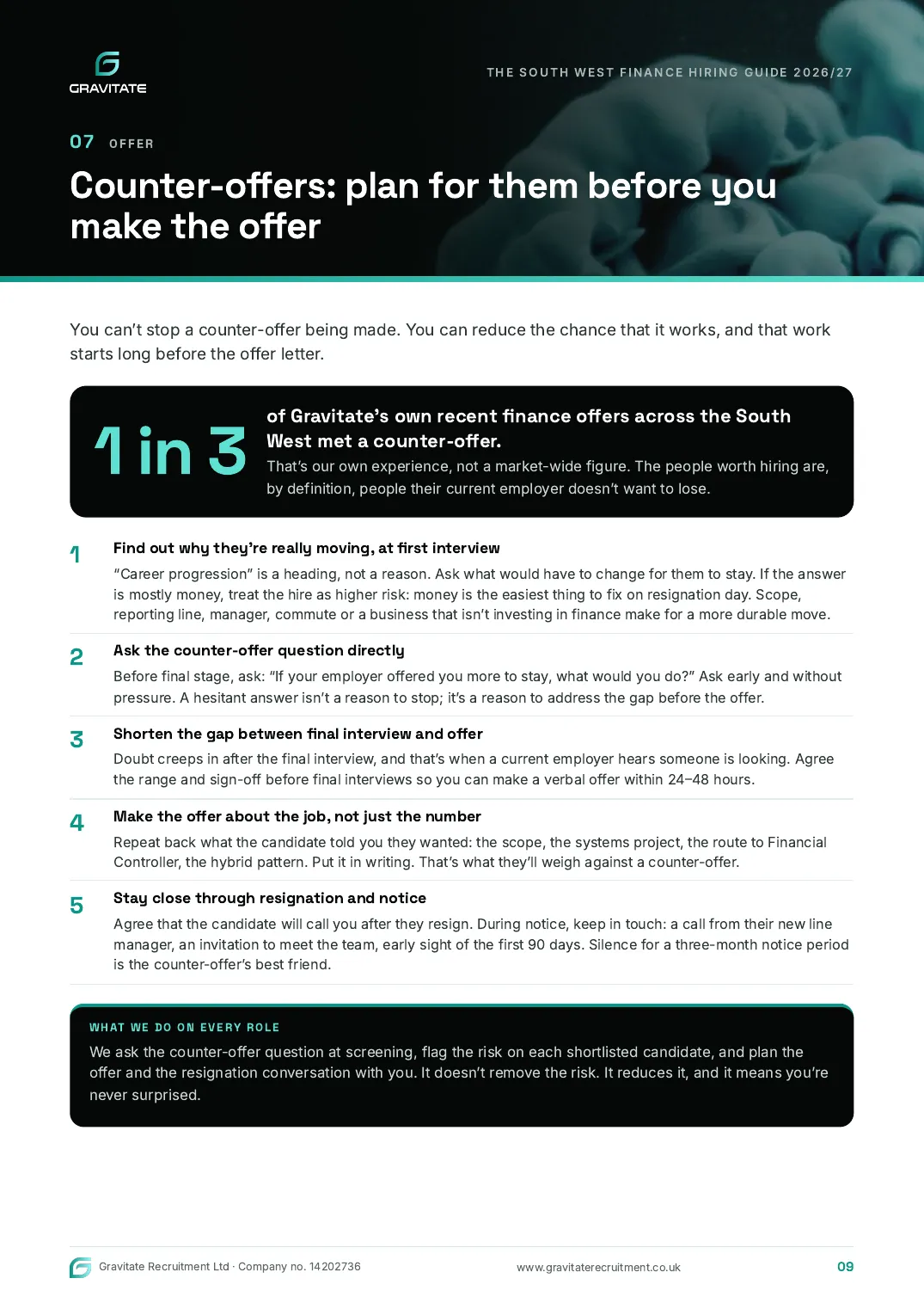 Sample page: counter-offer planning